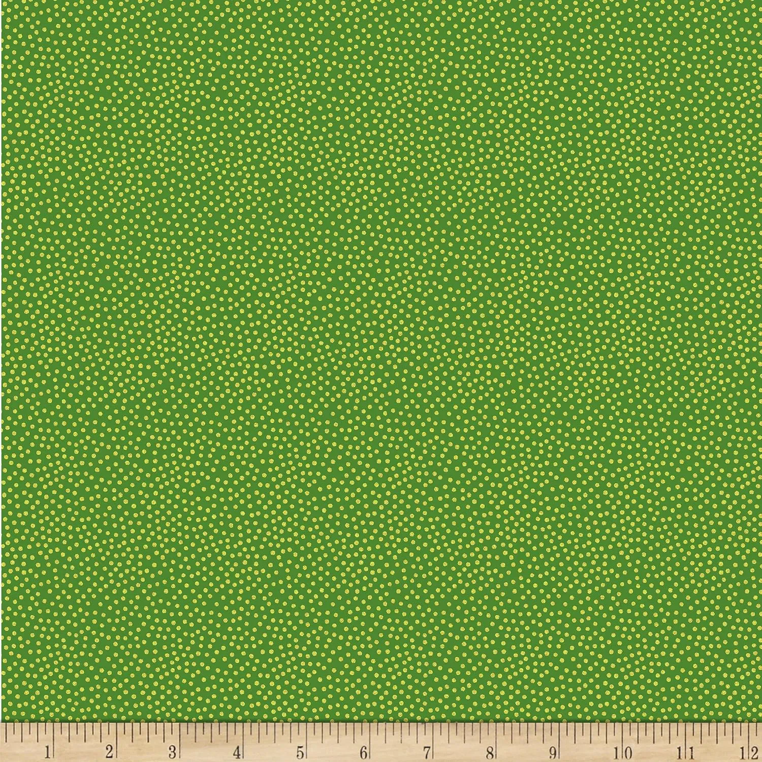 Michael Miller Fabrics Garden Pindot With Metallic Emerald, Quilting Fabric by the Yard