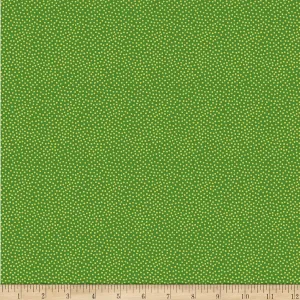 Michael Miller Fabrics Garden Pindot With Metallic Emerald, Quilting Fabric by the Yard