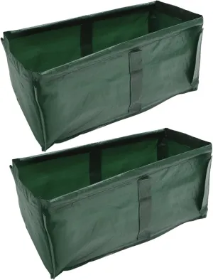 Mikikit 60x30x25cm Rectangular Grow Bag 2pcs Breathable Planting Container for Outdoor Herbs Vegetable Container Gardening