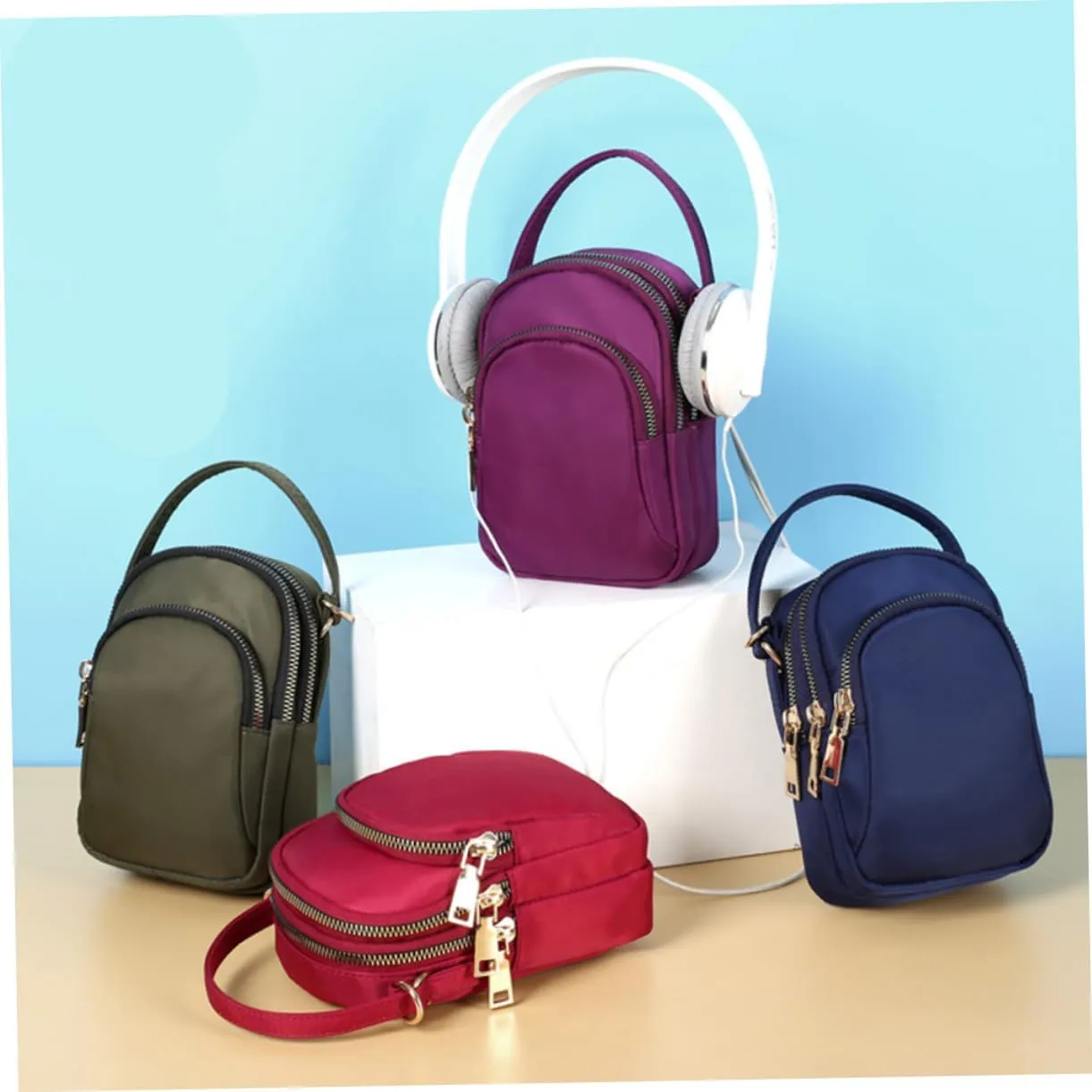 Mikinona 1 PC cell phone crossbody cross body purses for women crossbody belt bags for women nylon crossbody bag