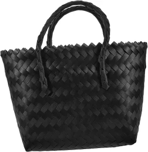 Mikinona Straw Tote Bag for Women Handmade Rattan Basket Beach Tote Fruit Carrier Stylish Handbag Practical and Elegant