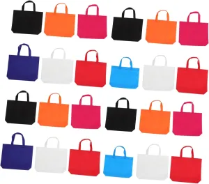 Mikinona Your Style 24pcs Non-woven Handbags Reusable Non Woven Shoing Bags for Party Favor