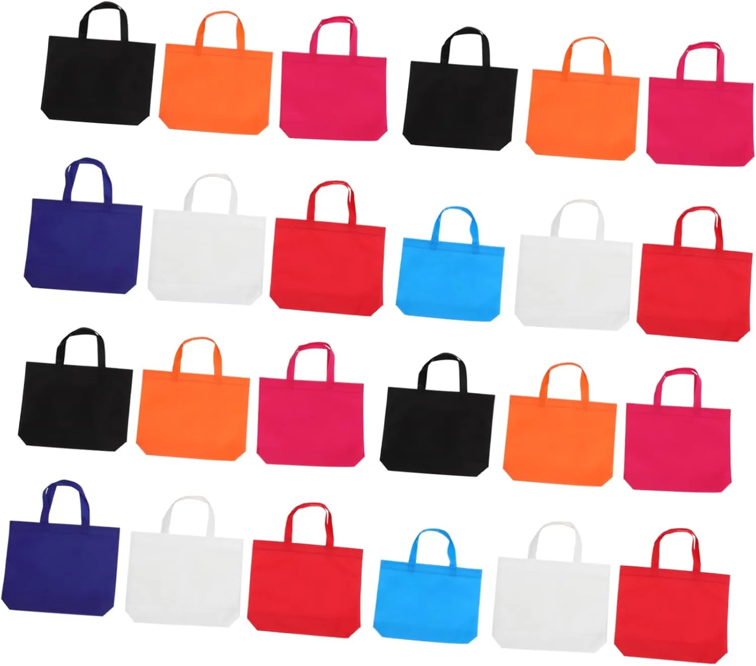Mikinona Your Style 24pcs Non-woven Handbags Reusable Non Woven Shoing Bags for Party Favor