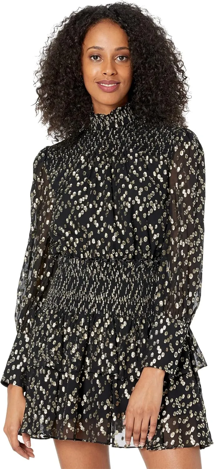 MILLY Vicky Metallic Dot Clip Top