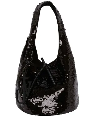 Mini Shopper Tote in Black Sequin