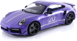 Minichamps 2021 911 Turbo S w/SportDesign Package #20 Viola Purple Metallic w/Silver Stripes Ltd Ed to 504 pcs 1/18 Diecast Model Car 155069174