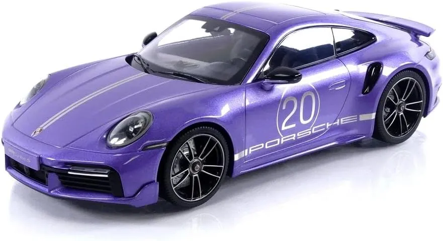 Minichamps 2021 911 Turbo S w/SportDesign Package #20 Viola Purple Metallic w/Silver Stripes Ltd Ed to 504 pcs 1/18 Diecast Model Car 155069174