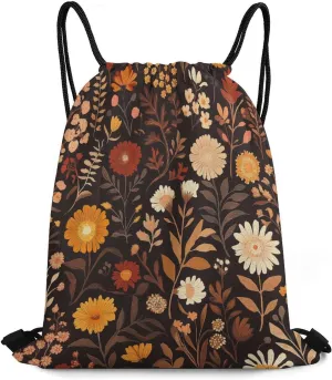 Modern William Morris Florals Drawstring Bags,Drawstring Backpack For Gym Travel Swimming Hiking Camping
