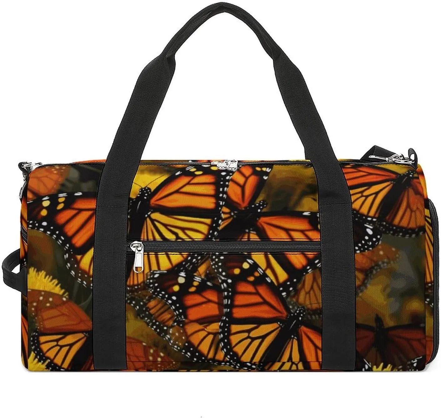 Monarch Butterflies Gym Bag Travel Duffel Bags for Men Women Large Weekender Bags Carry On Overnight Duffle Bag with Shoe Compartment for Workout