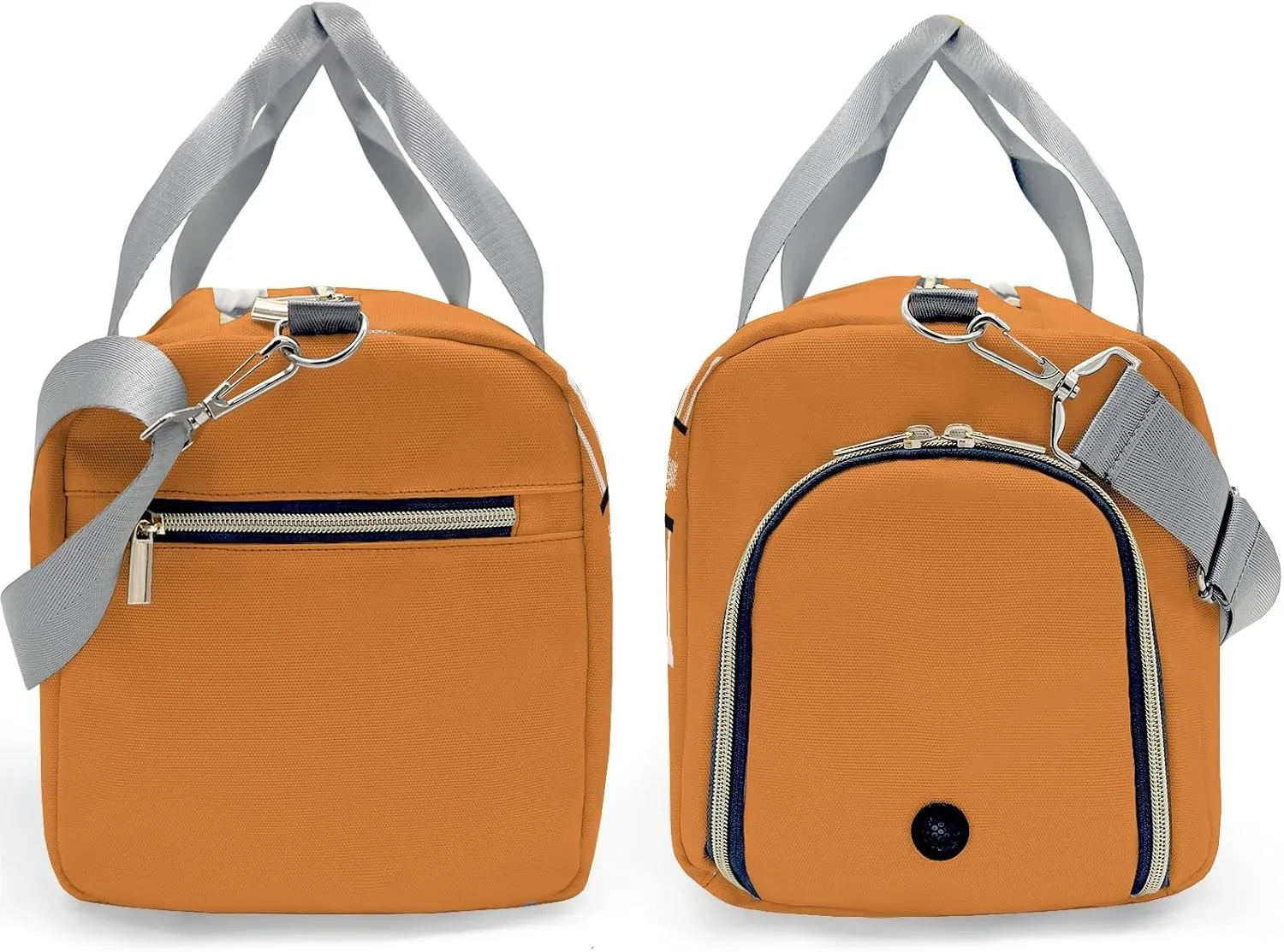 Monogram Letter Orange Personalized Duffel Bag with Name Custom Travel Bag for Women Men Sports Gym Dance Bags Wet Dry Pockets Shoes Compartment Overnight Weekend Bag Gift