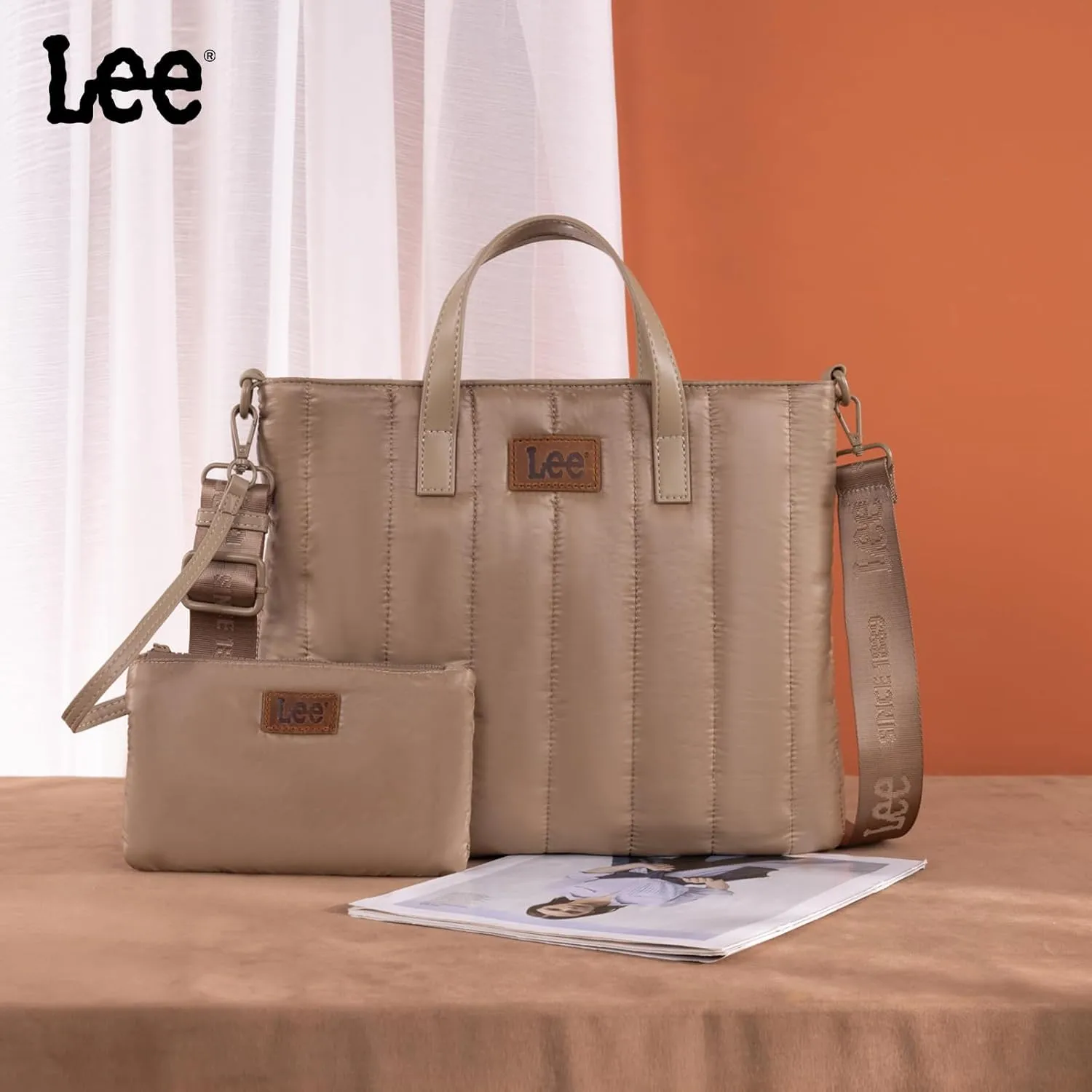 Montana West x Lee Puffer Tote Bag Lightweight Crossbody Bags for Women with Clutch