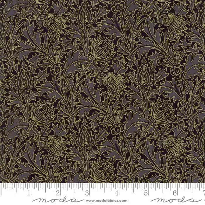 Morris Holiday Metallic Ebony 108" Wide Quilt Backing Fabric