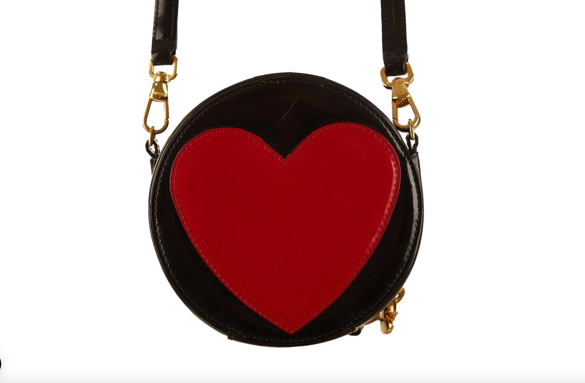 MOSCHINO REDWELL VINTAGE HEART CROSSBODY BAG