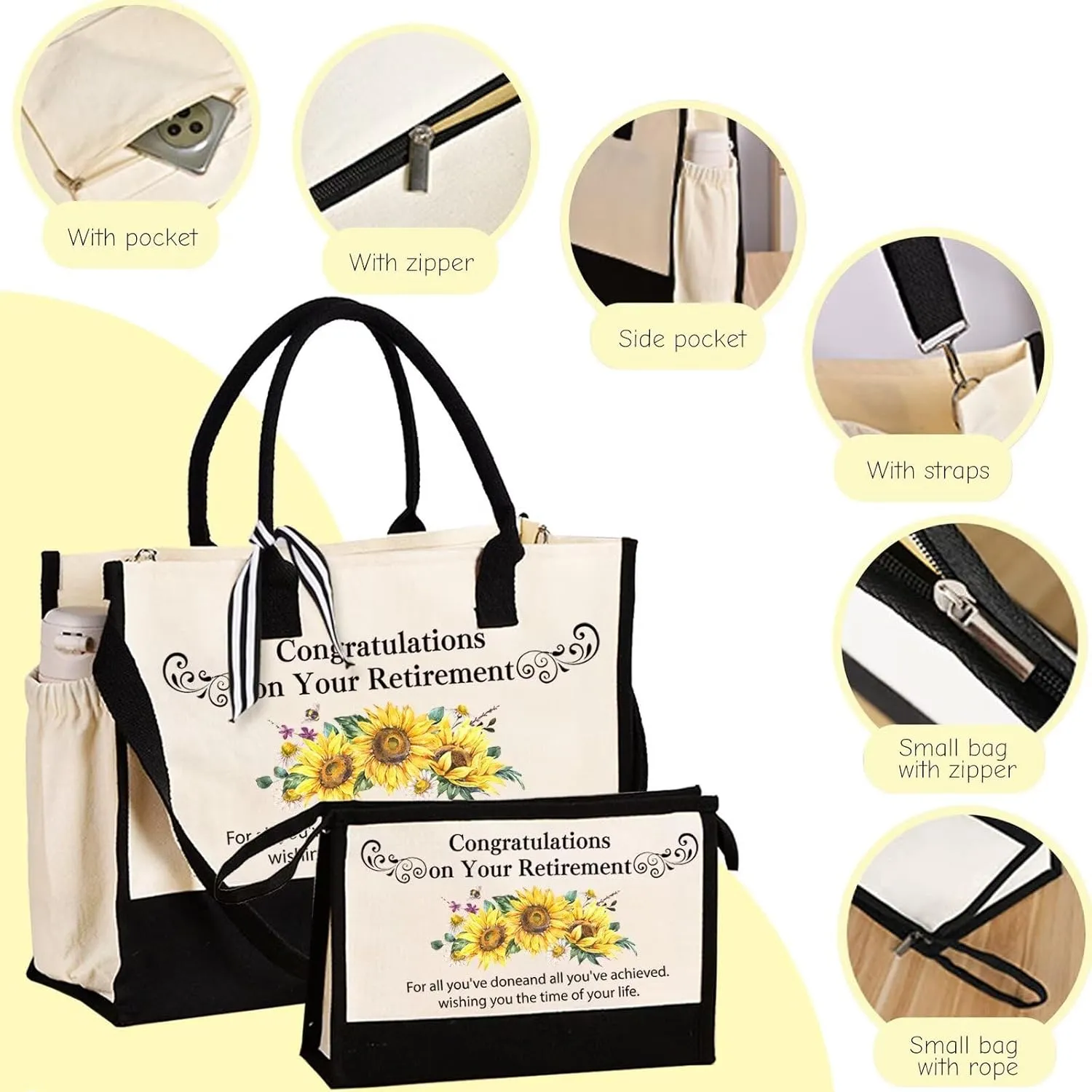 Mothers Day Gifts Retirement Gift for Woman Birthday bags for women Vintage Tote Bag set