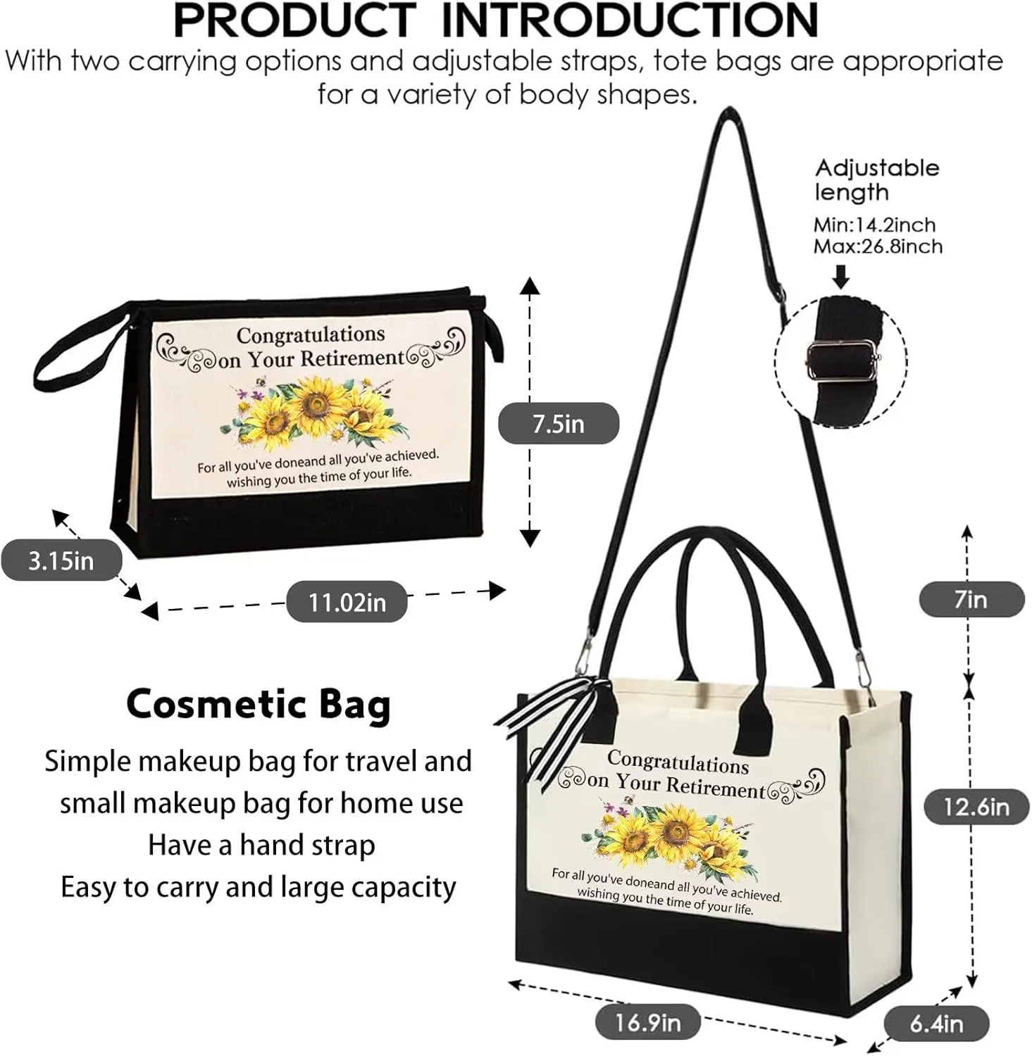 Mothers Day Gifts Retirement Gift for Woman Birthday bags for women Vintage Tote Bag set