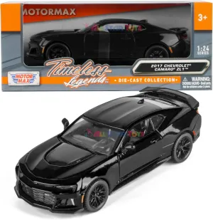 Motormax Toy 2017 Chevy Camaro ZL1 Black Metallic 1/24 Diecast Model Car by Motormax 79351 79351BK