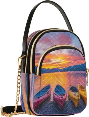 Mountain Scenic Orange Crossbody Bags for Women Small Sling Cross Body Bag Fanny Pack Phone Wallet Mini Purse