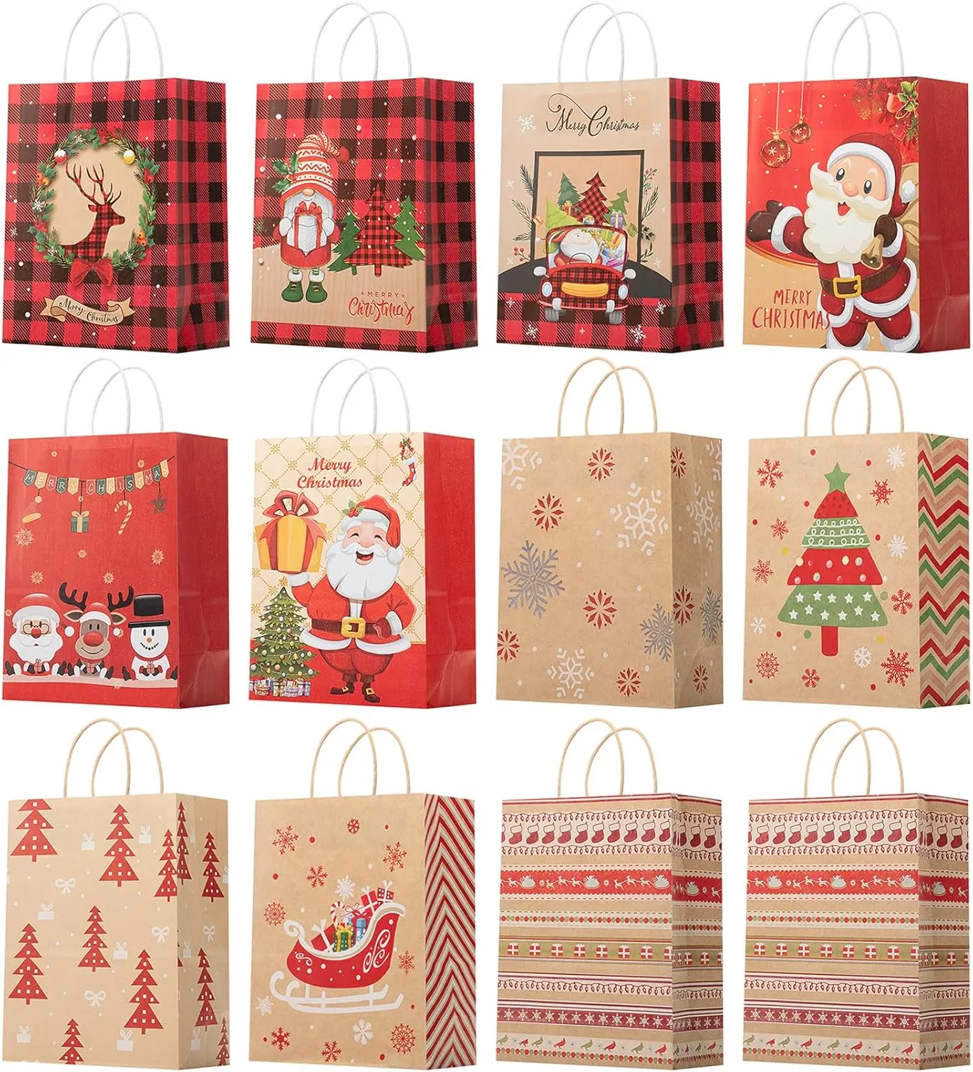 Mr. Pen Bags with Handles - 12 Pack, 8.3'x6', 11 Styles, Perfect for Christmas, Xmas Gifts