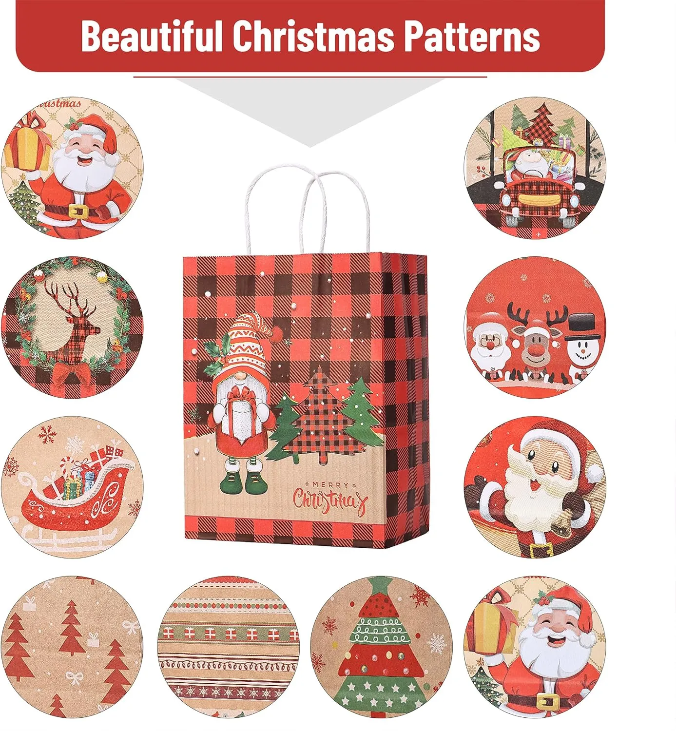 Mr. Pen Bags with Handles - 12 Pack, 8.3'x6', 11 Styles, Perfect for Christmas, Xmas Gifts