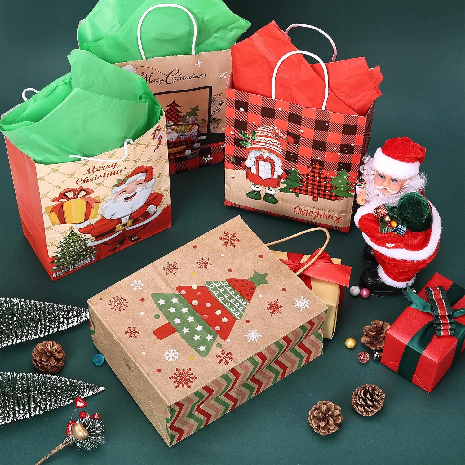 Mr. Pen Bags with Handles - 12 Pack, 8.3'x6', 11 Styles, Perfect for Christmas, Xmas Gifts