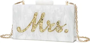 MRS Clutch Purse Women Evening Handbag Acrylic Clutch Bag for Bride Party