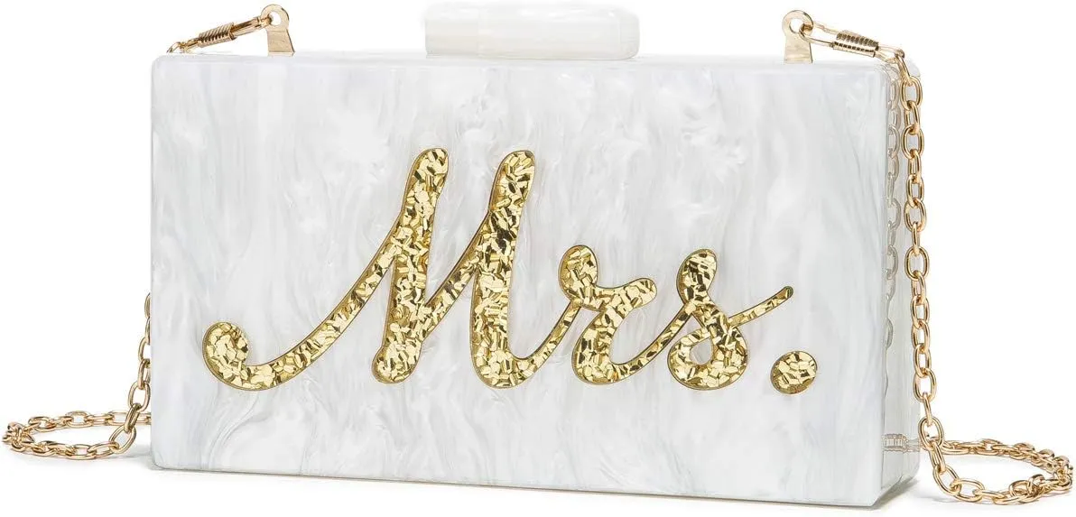 MRS Clutch Purse Women Evening Handbag Acrylic Clutch Bag for Bride Party