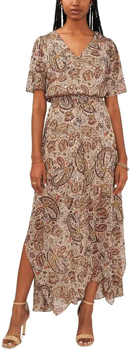 MSK Womens Metallic Shift Dress