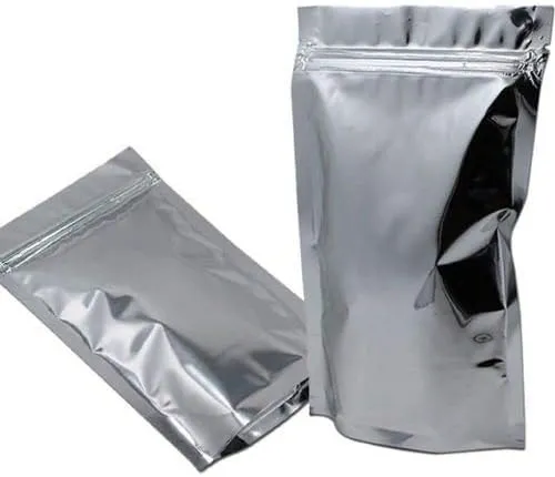MTP 50 Pack of 7" x10"  3" (18x26cm 8cm) Stand Up Pouch Bag - Aluminum Foil Front/Backing Heat Sealable Zip Lock Airtight Matallic Food Save Pounches (50)