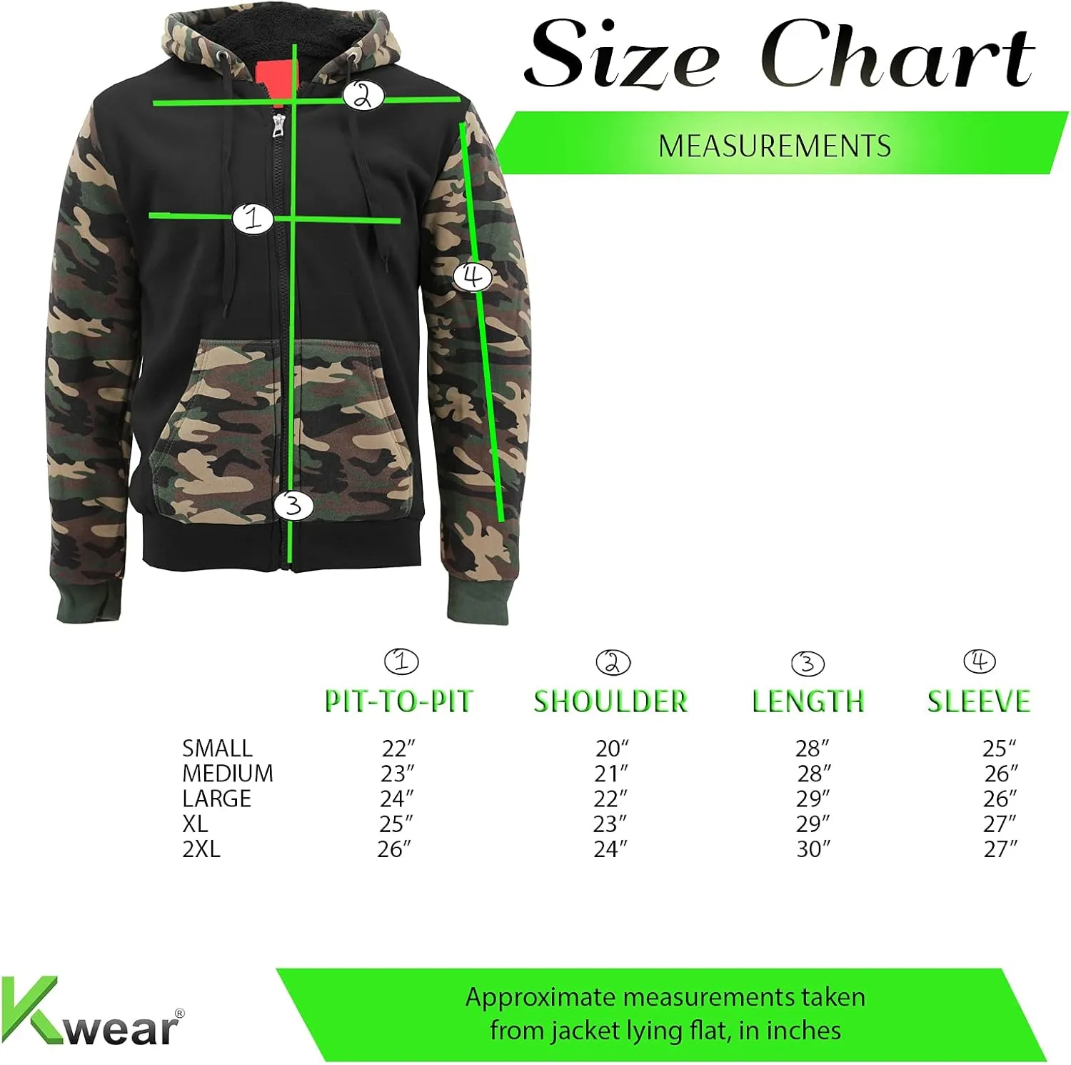 MX USA Men's Army Camo Zip Up Sherpa Hoodie Fleece Hunting Sweater Jacket