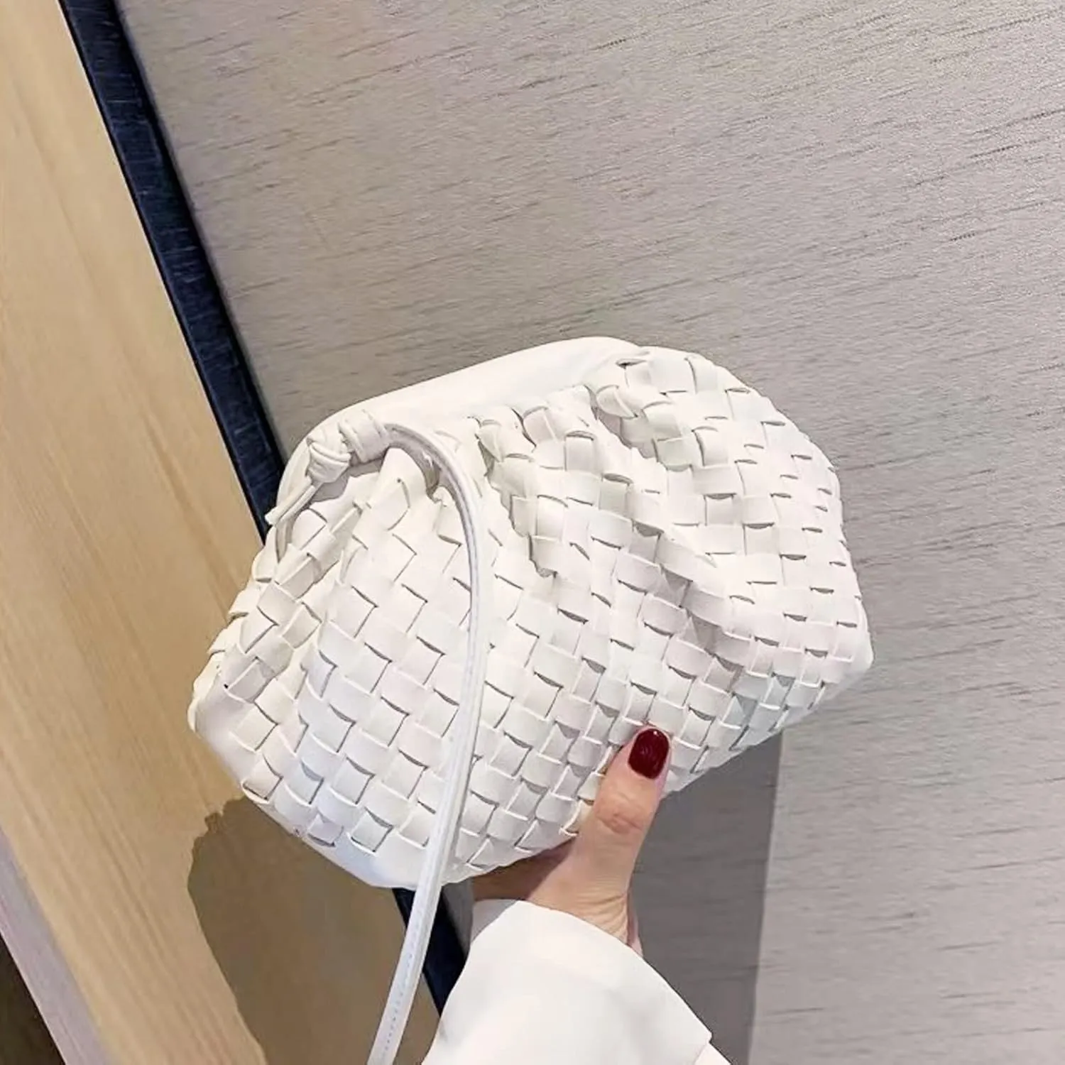 NAARIIAN Woven Crossbody Bags for Women Evening Clutch Hobo Cloud Purse Designer Handbags for Ladies