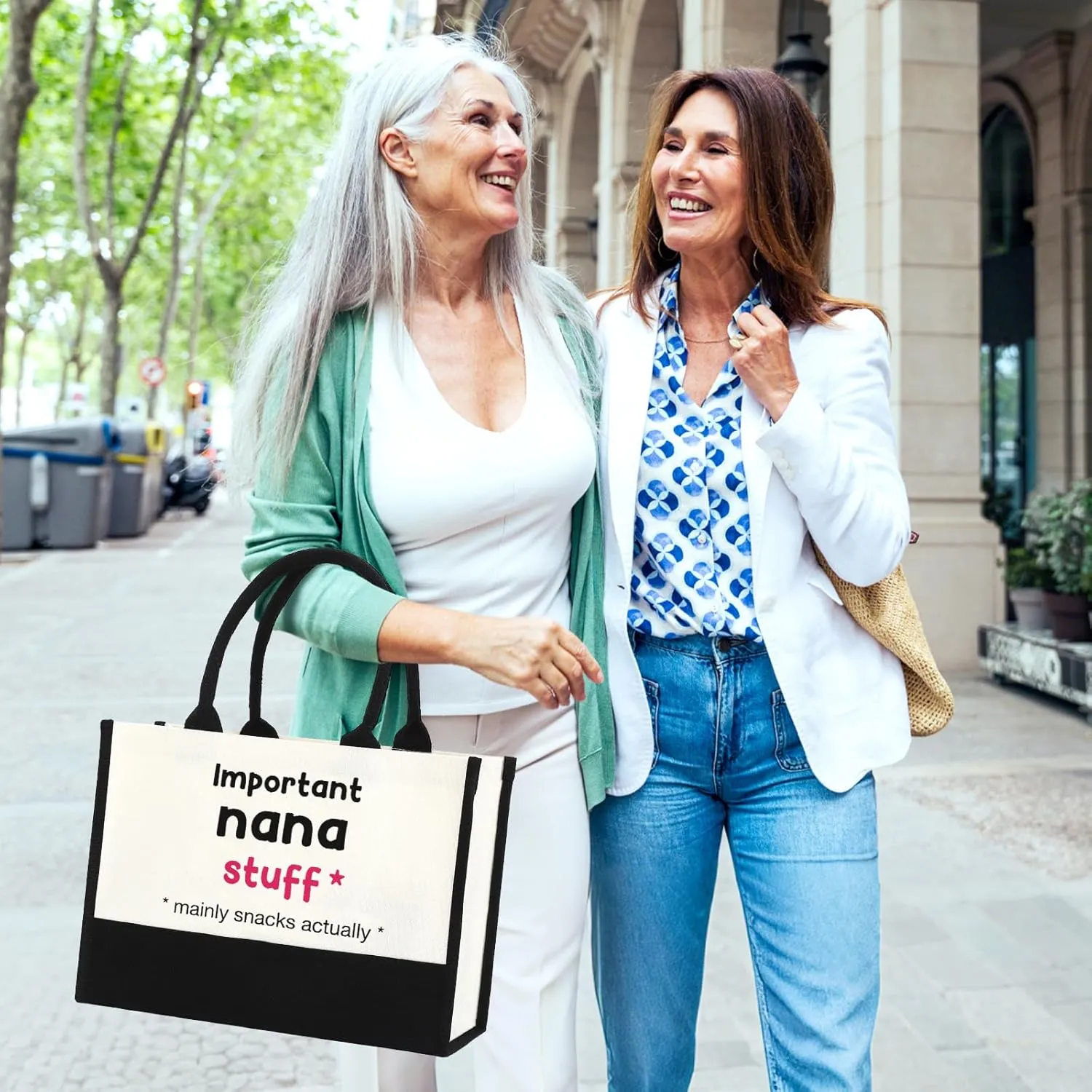 Nana Gifts, Nana Birthday Gifts for Grandma, Christmas Gift Bags for Nana, Best Nana Ever Gift Bags, Practical Present for Nana Grandma Tote Bag -Mainly Snacks Actually