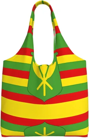 Native Hawaiian Flag Printed Shoulder Bag - Suitable for sturdy canvas bags, shopping bags