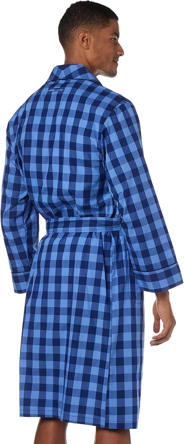 Nautica Men's Long Sleeve Lightweight Cotton Woven Robe