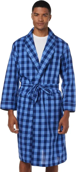 Nautica Men's Long Sleeve Lightweight Cotton Woven Robe