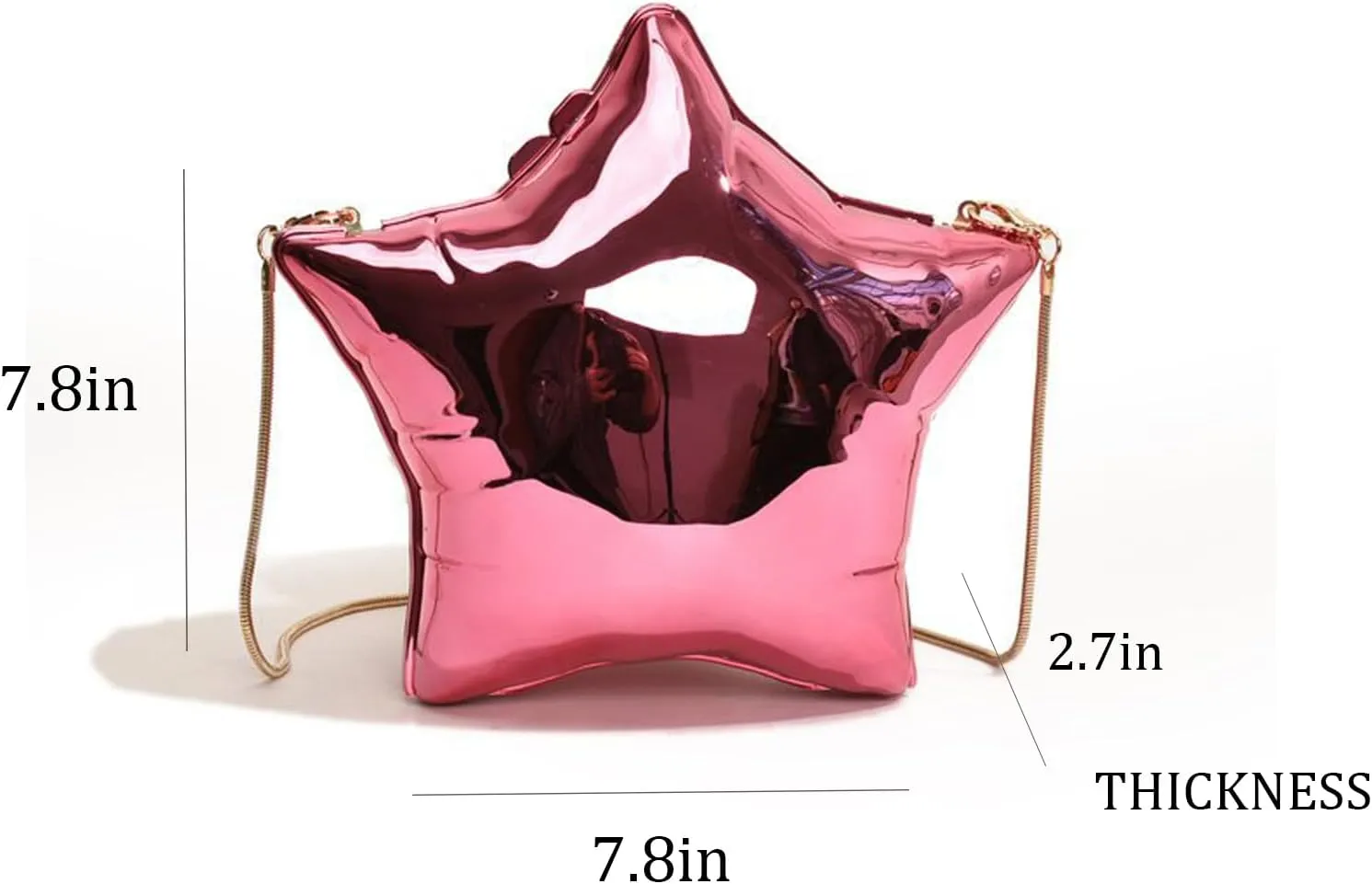 NELSBREXWomen's AcrylicStar Chain Y2k Crossbody Bag Metallic Design Evening Clutch Party Purse Handbag for Party Wedding Gift