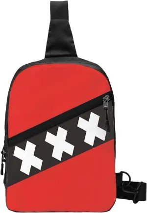 Netherlands Holland Flag Packable Crossbody Bag Portable Sling Bags Foldable Travel Daypack Reusable Sports Shoulder Backpack Diagonally Chest Bag for Workout