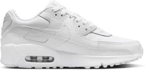 Nike Air Max 90 Big Kids' Shoes (HF6358-102, White/Metallic Silver/White/White) Size 6.5