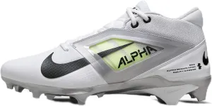Nike Alpha Menace 4 Pro Football Cleats (FD7037-100, White/Metallic Silver/Photon Dust) Size 9.5