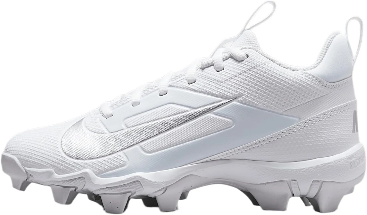 Nike Alpha Menace 4 Shark Big Kids' Football Cleats (FQ4012-101, White/Metallic Silver)