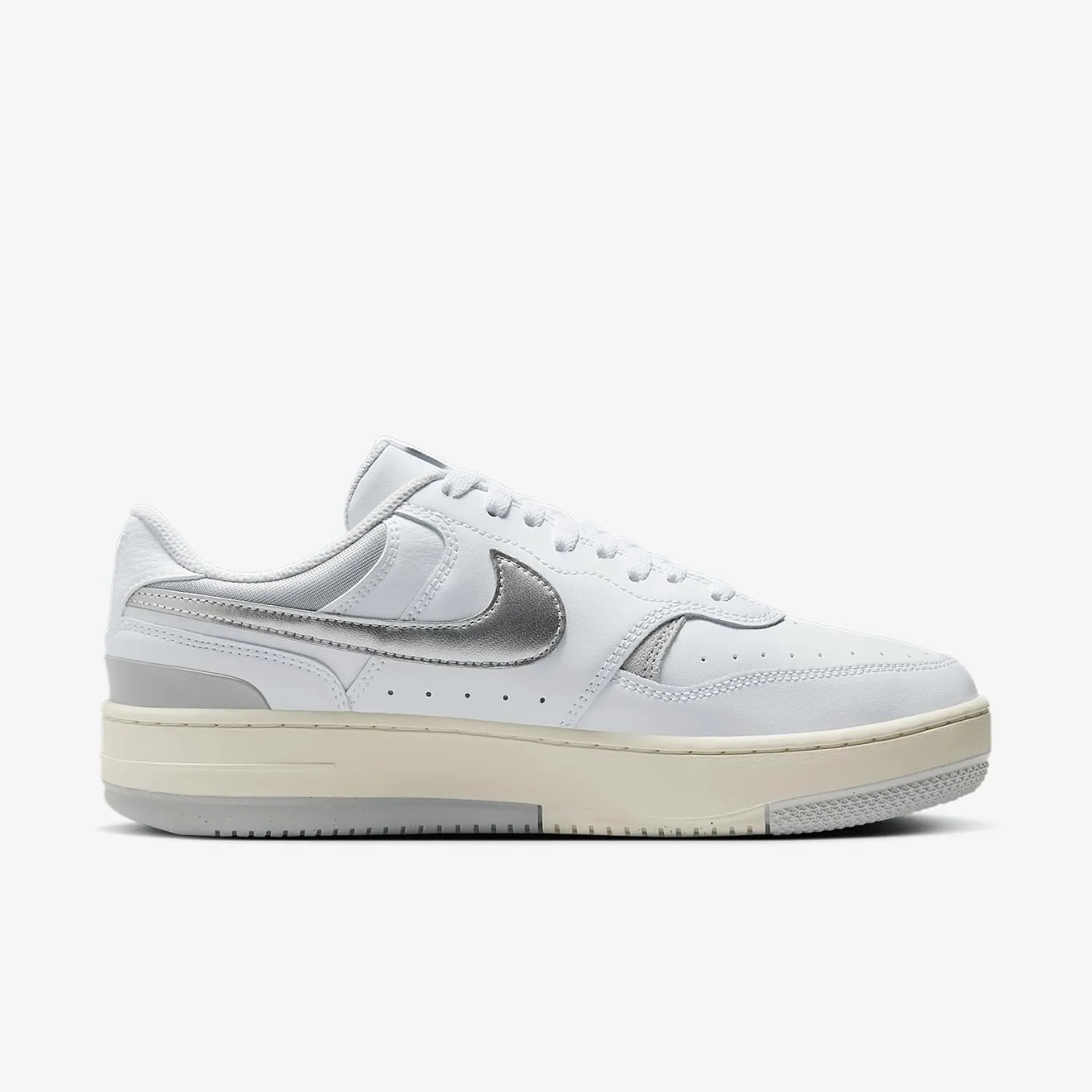 Nike Gamma Force Women's Shoes (HQ1674-100, White/Light Smoke Grey/Photon Dust/Metallic Silver)