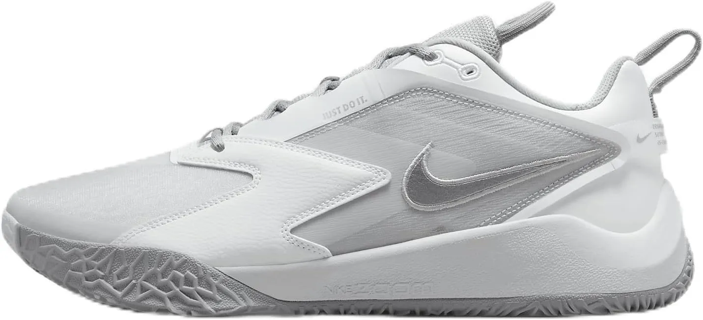 Nike HyperAce 3 Volleyball Shoes (FQ7074-001, Photon Dust/White/Metallic Silver) Size 7.5