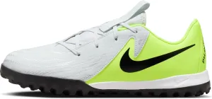 Nike Jr. Phantom GX 2 Academy Little/Big Kids' TF Soccer Shoes (FJ2608-003, Metallic Silver/Volt/Black)