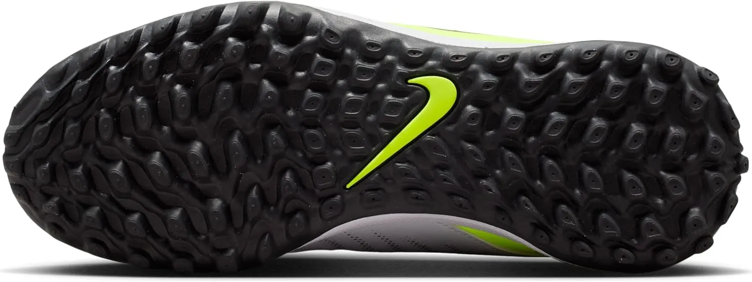 Nike Jr. Phantom GX 2 Academy Little/Big Kids' TF Soccer Shoes (FJ2608-003, Metallic Silver/Volt/Black)