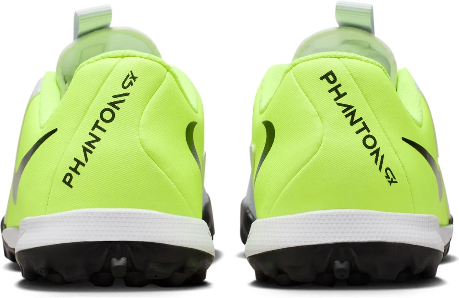 Nike Jr. Phantom GX 2 Academy Little/Big Kids' TF Soccer Shoes (FJ2608-003, Metallic Silver/Volt/Black)