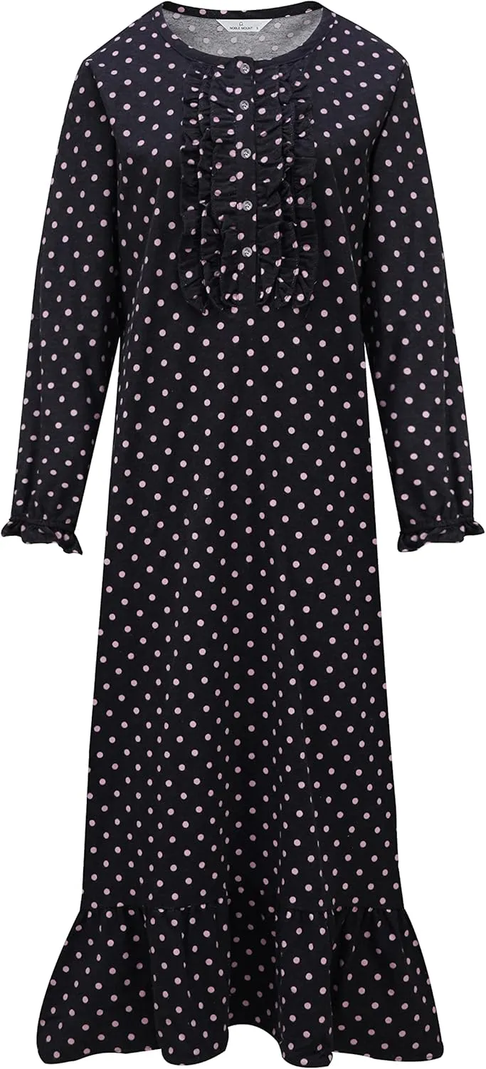 Noble Mount Long Nightgowns for Women - 100% Cotton Flannel Nightgown