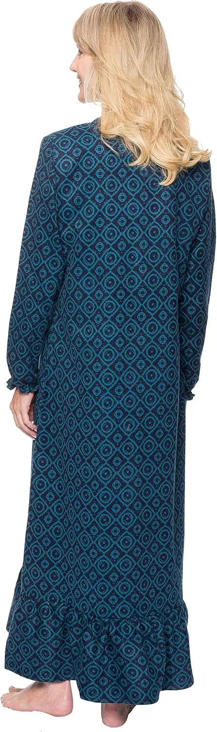 Noble Mount Long Nightgowns for Women - 100% Cotton Flannel Nightgown