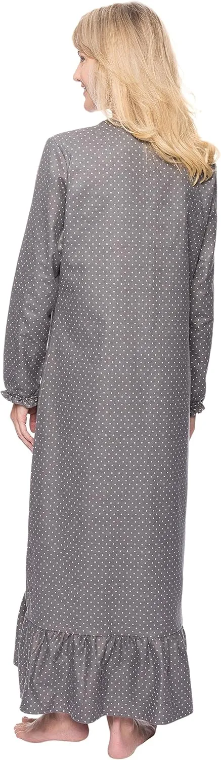 Noble Mount Long Nightgowns for Women - 100% Cotton Flannel Nightgown