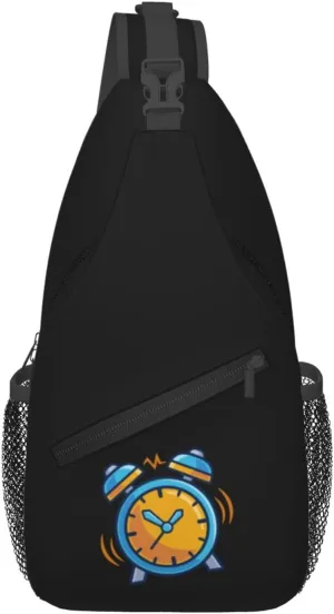 Noisy Alarm Clock Crossbody Bags For Women Men Chest Backpack Gym Shoulder Bag Travel Outdoor Sports Casual Crossbody Bags