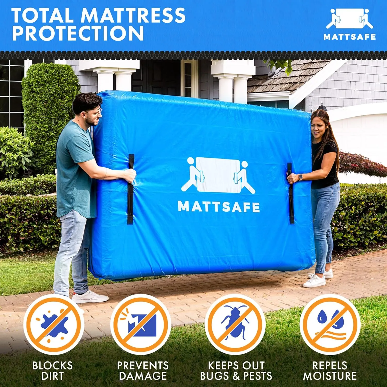 Nordic Elk Mattress Bags for Moving and Storage (Twin XL) Heavy Duty Moving Supplies, 8 Sturdy Handles, Strong Zipper, Mattress Cover Bed Bags, Storage Cover Essentials Packing Protector