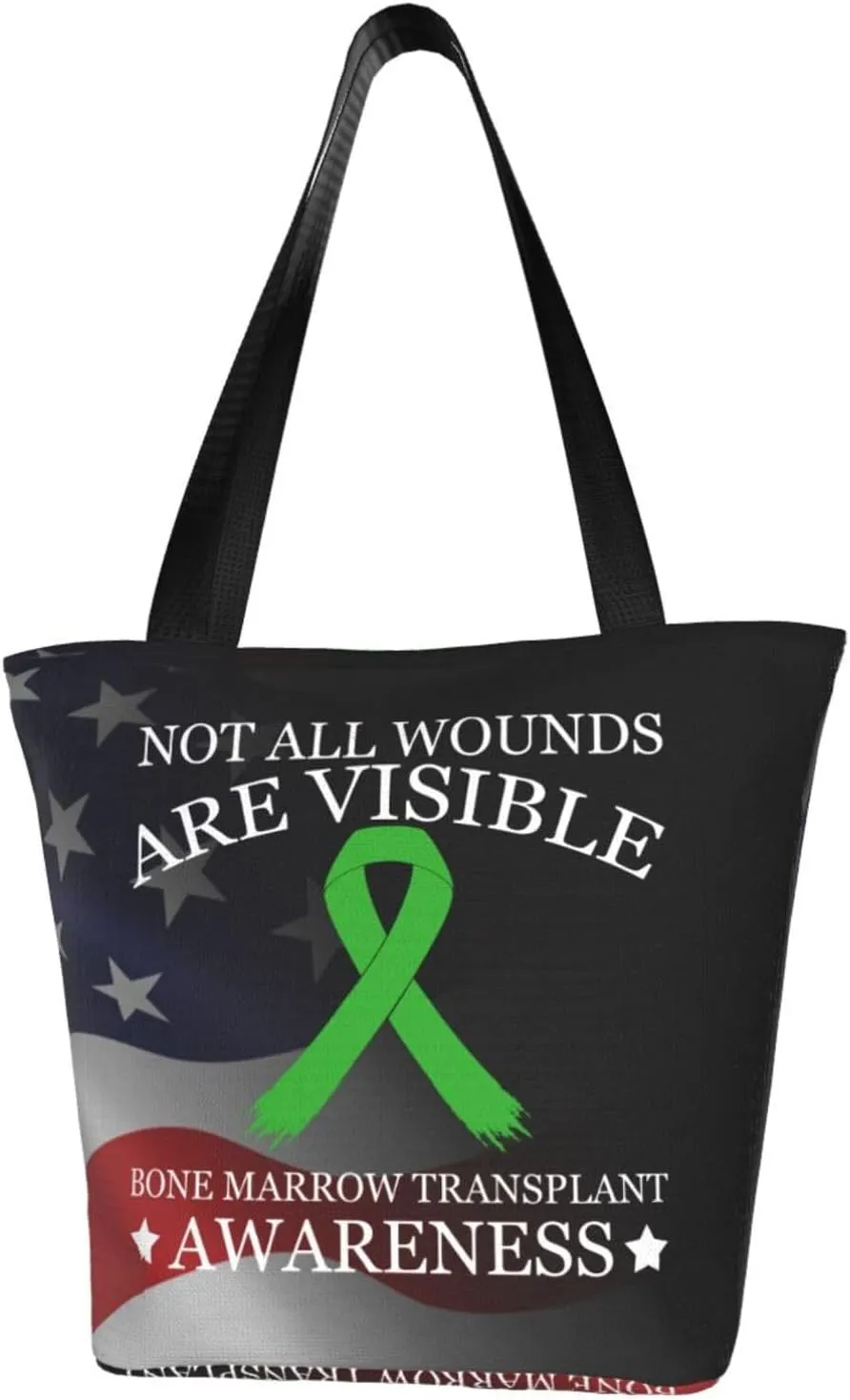 Not All Wounds Are Visible Bone Marrow Transplant Awareness Fashion Shoulder Bag Large Capacity For Man Or Woman